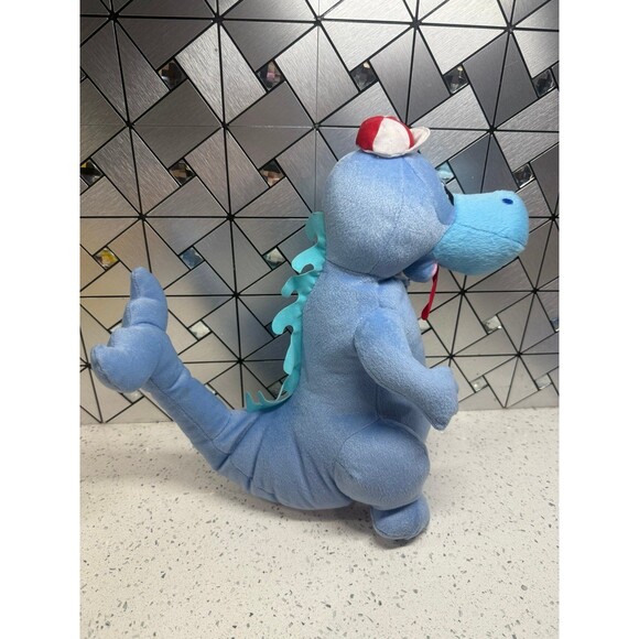 Rare Huga Tuga 2008 Blue Dinosaur Plush Wearing Hat Children Kawaii 12in - Picture 4 of 9
